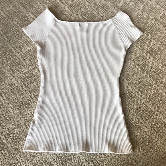 H&M Off-Shoulder Ribbed Top - Cream - Picture 3 of 6